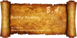 Baffy Aladin névjegykártya